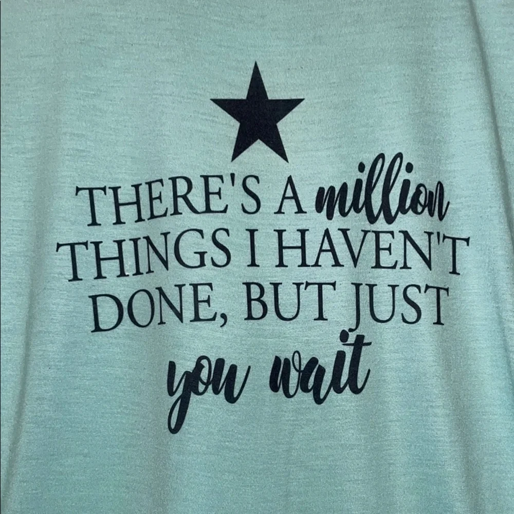 Bubbakins Mint Green Motivational Quote Graphic Tee Juniors S - Picture 3 of 5